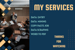 I will do data entry data scraping data analysis PDF to word etc