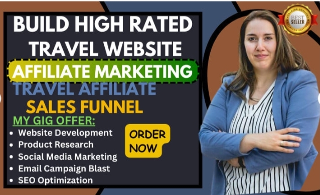 I WILL CREATE TRAVEL AFFILIATE SALES FUNNEL, TRAVEL AFFILIATE WEBSITE TRAVEL PAYOUT