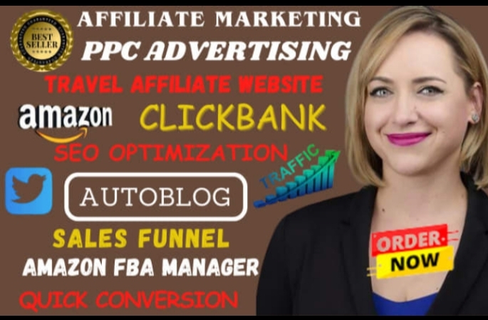 I will amazon fba setup, clickbank travel affiliate website with autoblog