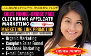 Promote Clickbank affiliate marketing sales funnel, affiliate link promotion