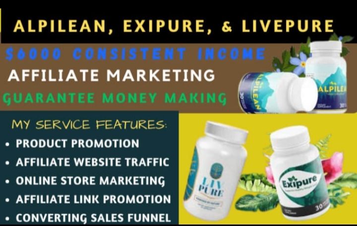 I WILL Build AND PROMOTE ALPILEAN, EXIP[URE, AND LIVEPURE PRODUCT WITH SALES FUNNEL