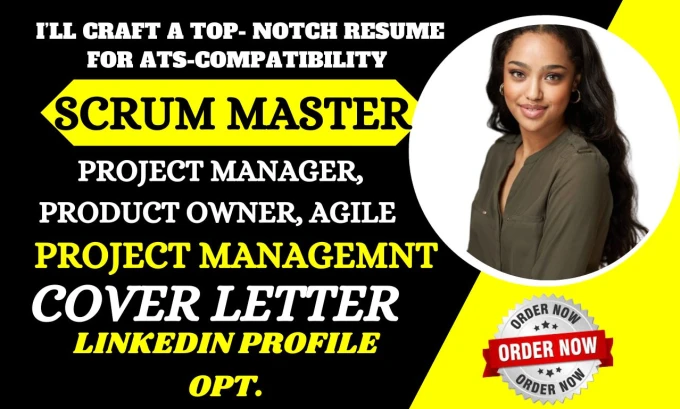 I will create scrum master resume, project management, product owner, agile resume
