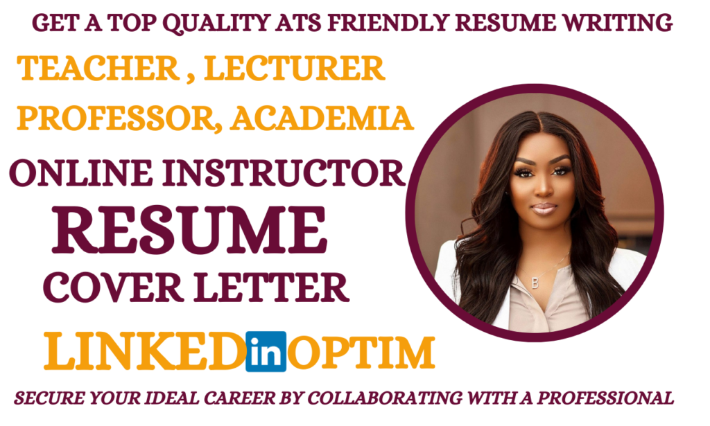 I will write your teacher resume, adjunct professor, lecturer resume and cover let