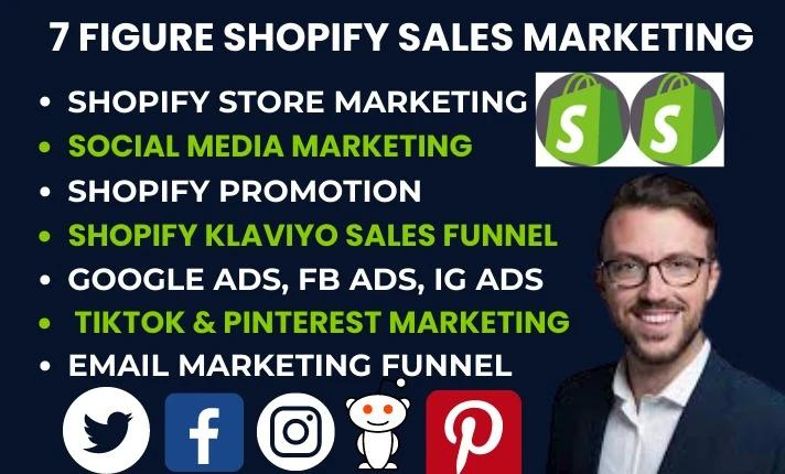 I will shopify marketing shopify promotion ecommerce etsy website traffic sales funnel
