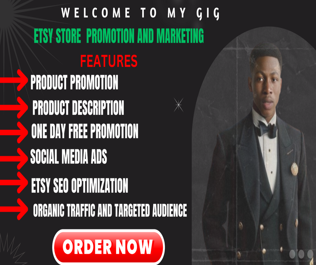 I will do etsy store promotion, etsy listing promotion to increase traffice and sales