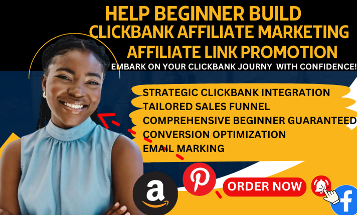 I will build clickbank affiliate marketing website, affiliate link promotion