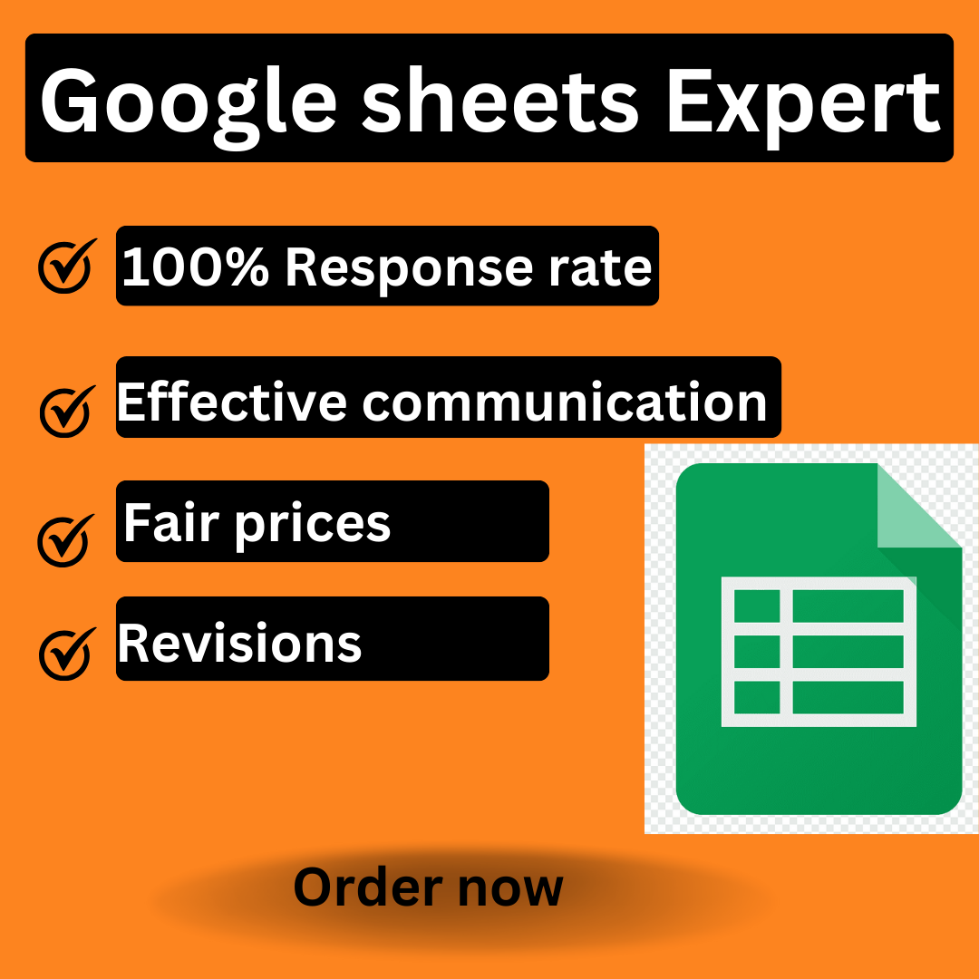 I will be your google sheets dashboard expert Fiverr promotion