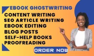 I will be your professional ebook ghostwriter SEO article writer proofreader