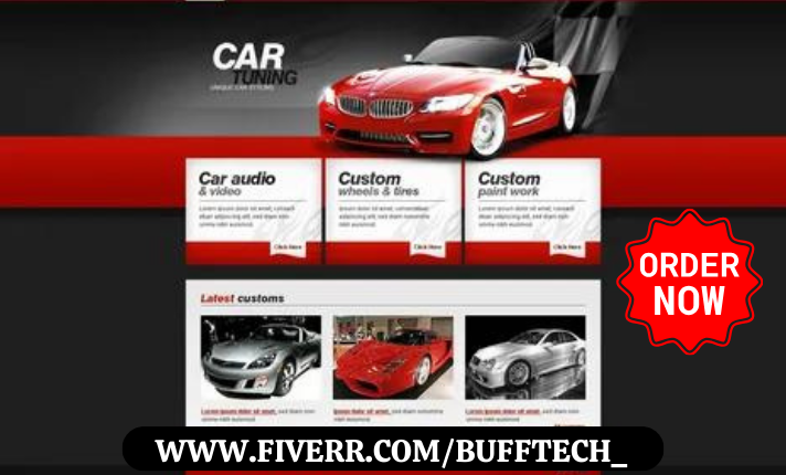 build car dealership car rental car detailing autopart landing page website