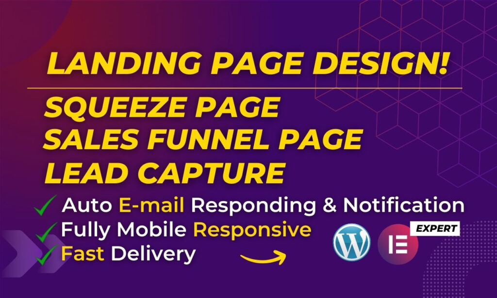 I will build squeeze page high converting landing page lead capture page sales funnel