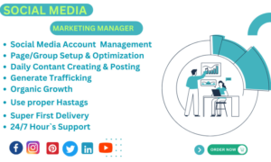 I will get budget friendly social media marketing manager and social media management