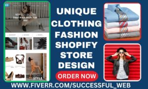 I will design a unique clothing shopify store clothing dropshipping fashion website