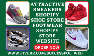 I will design attractive sneakers shopify shoe store footwear dropshipping website