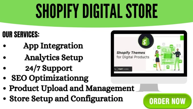 I will create one product, digital product for shopify digital store