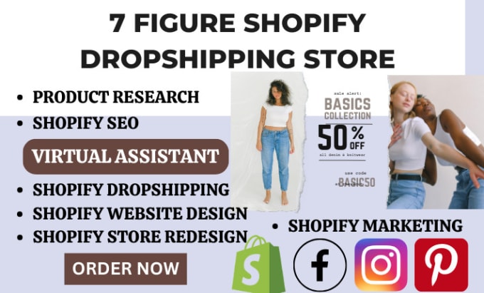 I will build a branded 7 figure shopify dropshipping store, shopify website design