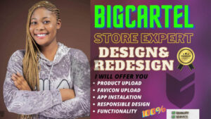 I will customize big cartel website store redesign bigcartel payhip, wix weebly website