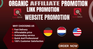 I will do clickbank affiliate link promotion, amazon promotion affiliate link marketing