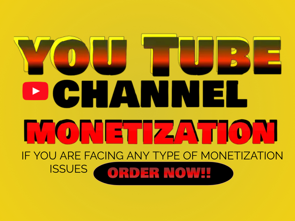 I will do lnstagram monetization, you tube monetization, you tube channel