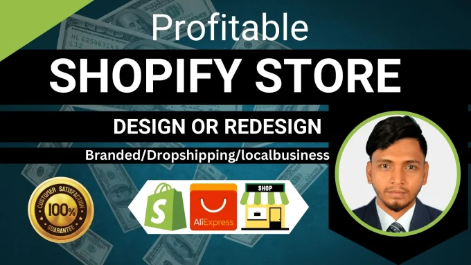 I will do create profitable shopify store design dropshipping website do create profitable shopify store design dropshipping website