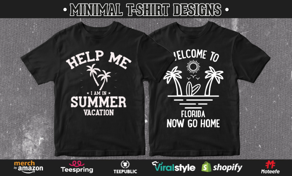 I will create minimalist t shirt designs custom vintage typography