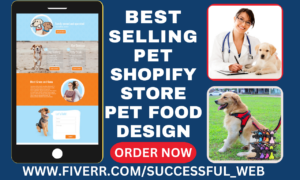I will design most profitable pet shopify store pet food pet product pet care website