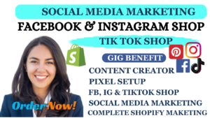 I will setup facebook shop, instagram shop and tiktok shop for ecommerce store