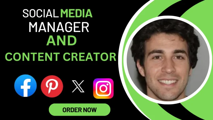 I will be your social media marketer, social medial manager and content creator