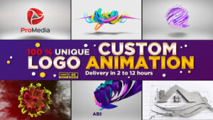 I will create 4k animated logo animation or youtube intro video