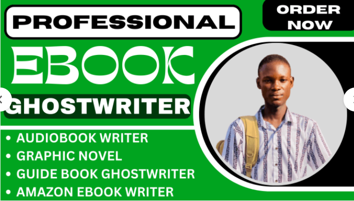 I will ghostwrite amazon ebook, audiobook writer, graphics novel,guide book ghostwriter