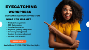 I will design impressive woocommerce dropshipping woocommerce redesign woocommerce blog