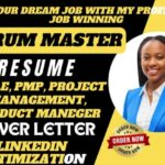 I will write scrum master, product owner, pmp, agile, project management, resume
