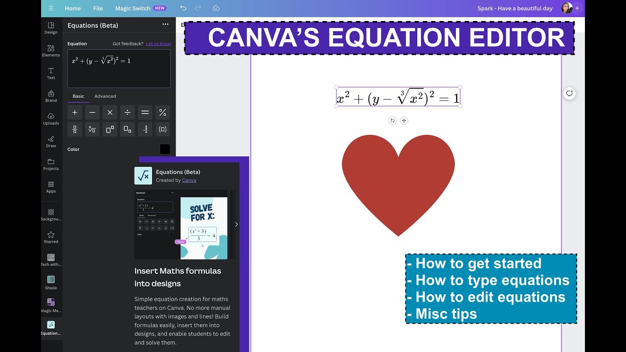 Equation Elegance: Adding Math Equations in Canva with Ease