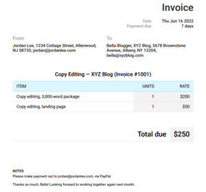 A Simple Invoice Template for Freelancers Request Payment in Seconds