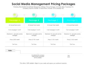 Social Media Pricing Sheet Template