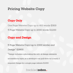 Copywriting Services  Freckled Zebra