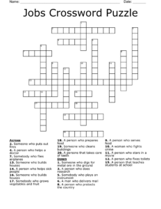 Jobs Crossword Puzzle  WordMint