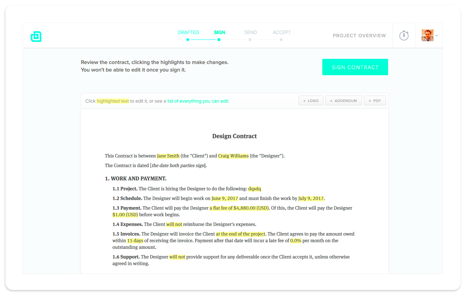 Fees Charged by Freelancer