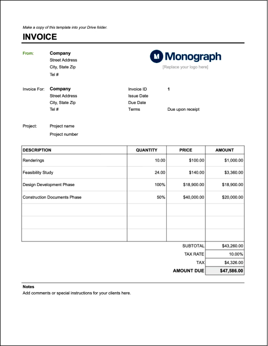 Charges for Freelance Architect Services